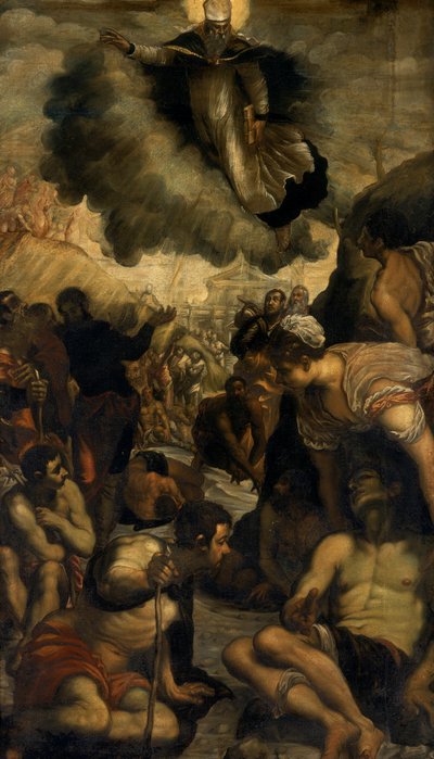 Pyhä Augustinus parantaa raajarikkoja, n. 1549 tekijältä Domenico Robusti Tintoretto