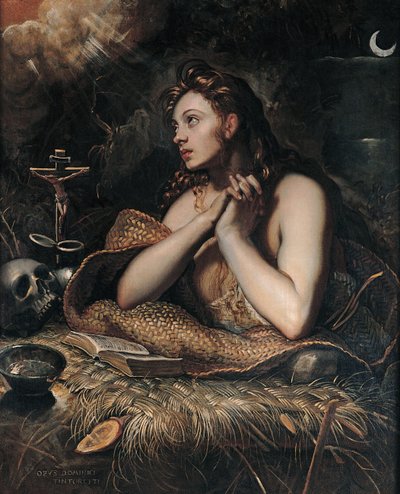 Katuva Magdaleena, noin 1600 tekijältä Domenico Robusti Tintoretto