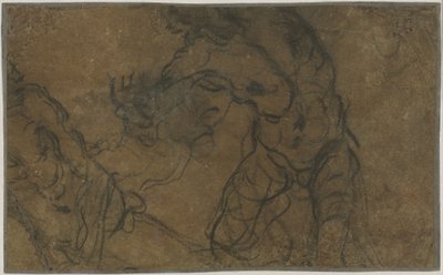 Kaksi mieshahmoa liikkeessä (käänteinen) tekijältä Domenico Tintoretto