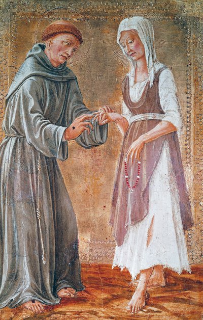 Pyhä Franciscus menee naimisiin köyhyyden kanssa tekijältä Domenico Veneziano