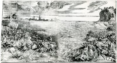 "Faraon sotajoukon tuhoaminen Punaisellamerellä", 1549, 1937 tekijältä Domenico dalle Greche