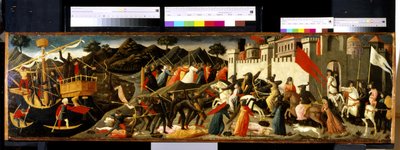 Camillan ja Aeneasin taistelu (tempera puulla) tekijältä Domenico di Michelino