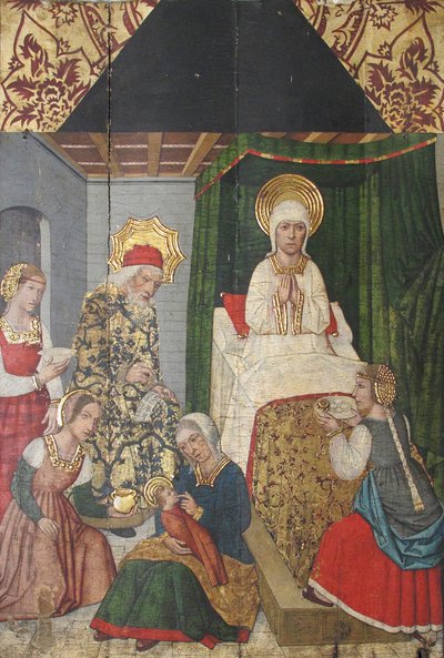 Paneeli Pyhän Johannes Kastajan syntymästä Retablesta, 1400-luku. tekijältä Domingo Ram