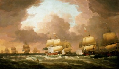 Quiberonin lahden taistelu, 20. marraskuuta 1759. tekijältä Dominic Serres