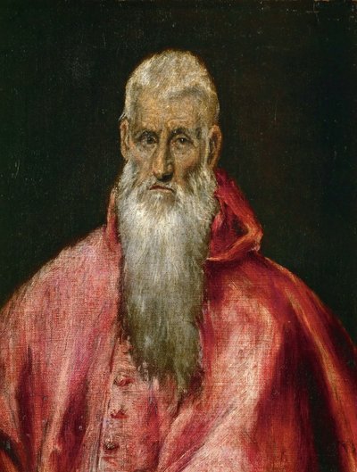 Pyhä Hieronymus kardinaalina, noin 1600-1610. tekijältä Dominico El Greco