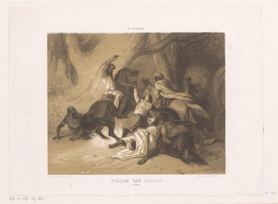 Willem tapasi de Hoornin, Orangen kreivin, taistelee maurien kanssa William of Orange / 806 (otsikko esineessä) tekijältä Dominicus Anthonius Peduzzi