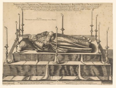 Ferdinand II van Tirolin muotokuva Rauhallisin Itävallan prinssi ja lordi Ferdinand arkkiherttua (...) (otsikko esineessä) tekijältä Dominicus Custos (possibly)
