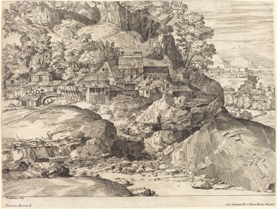 Maisema myllyllä tekijältä Dominique Barrière after Titian