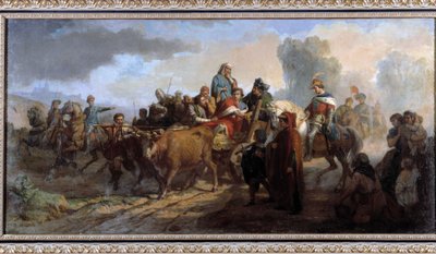 Kaarle VI:n (1368-1422) hulluus. Antoine Dominique Magaudin (1817-1899) maalaus Öljy kankaalle cm 111x221 Kokoelma P. Dumon pakollinen maininta: Kokoelma fondation regards de provence Marseille tekijältä Dominique Magaud