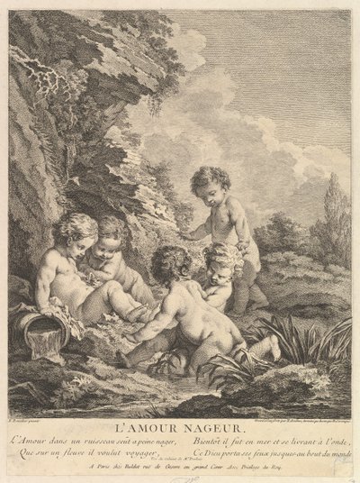 Lasten uinti, n. 1741 tekijältä Dominique Sornique