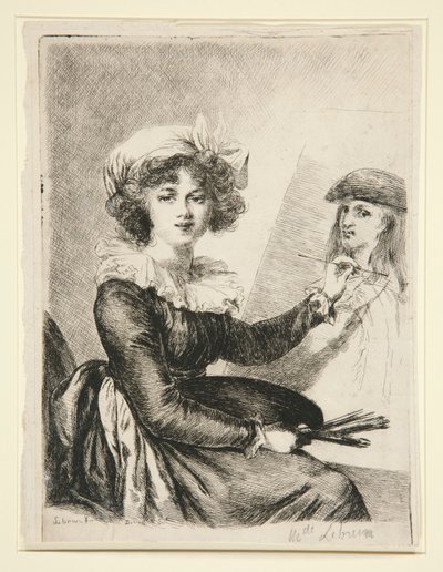 Louise-Elisabeth Vig?e-Lebrun, (Mlle Lebrun) Uffizzissa vuonna 1790 otetun omakuvan jälkeen ja päinvastoin. tekijältä Dominique Vivant Denon