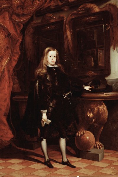 Espanjalaisen Kaarle II:n muotokuva (öljy kankaalle, n. 1675) tekijältä Don Juan Carreno de Miranda