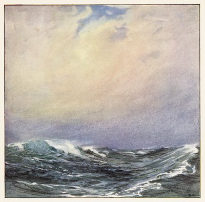 Rudyard Kipling: Kipling: Meri ja kukkulat (värilitografia). tekijältä Donald (after) Maxwell