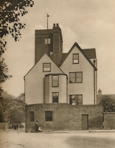 Canonbury Tower, sosiaaliklubiksi muutettu vanha kartano, vuodelta 1935. tekijältä Donald McLeish