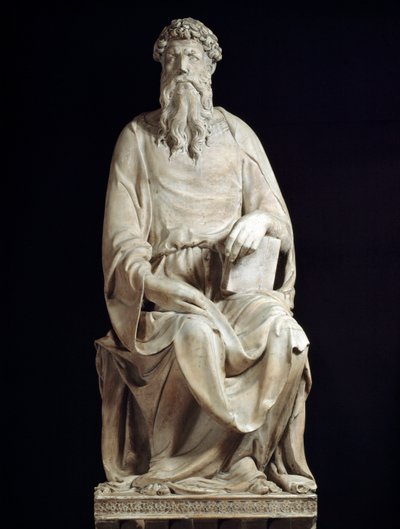 Pyhä Johannes evankelista. Marmori veistos tekijältä Donatello