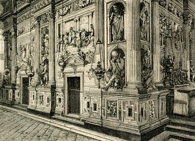 Tela de Mármore da Santa Casa, projetada por Donato Bramante (1444-1514), Santuário da Santa Casa, Loreto, Marche, Itáliafinlandês tekijältä Donato Bramante