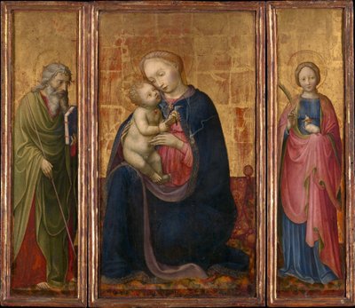 Madonna ja lapsi pyhien Philipin ja Agnesin kanssa, n. 1425-30. tekijältä Donato de