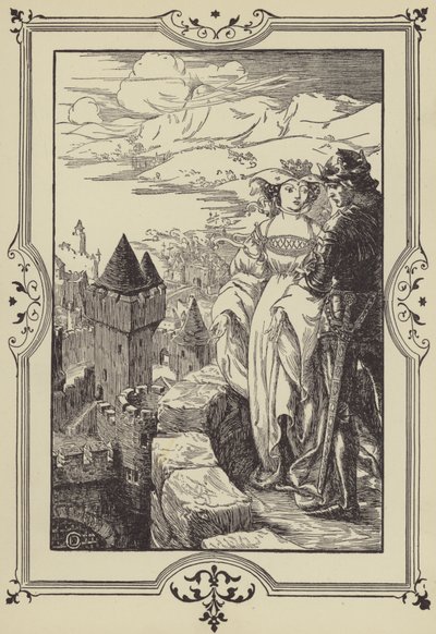 "Annoure toi kuninkaan rinteille" (litho) tekijältä Dora Curtis