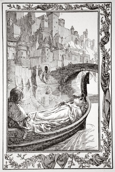 "Proomu kellui alas jokea", 1905. tekijältä Dora Curtis