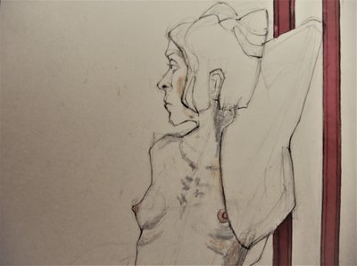Mietiskelevän naisen luonnos tekijältä Doris Schmitz