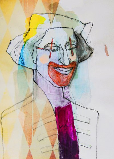 Hupaisa klovnin muotokuva tekijältä Doris Schmitz