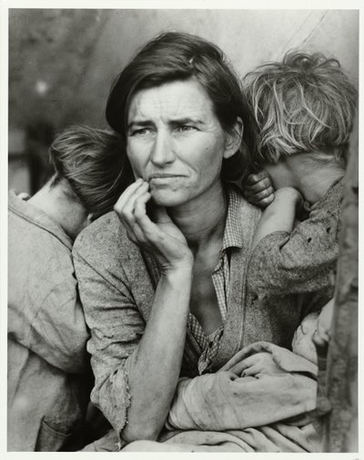 Portret van Florence Owens Thompson Siirtoäiti, 1936 (alkuperäinen nimi) tekijältä Dorothea Lange