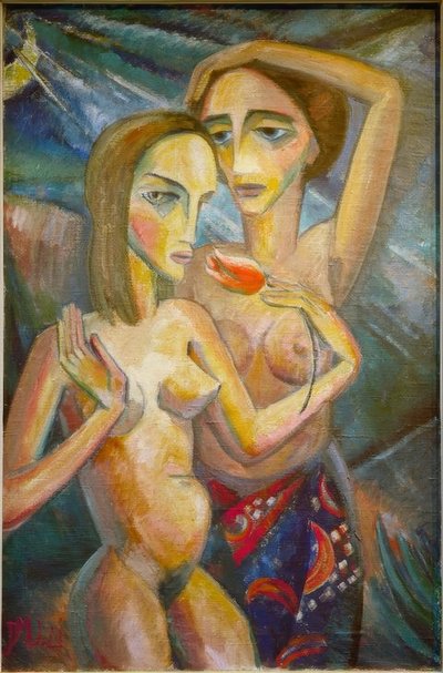 Zwei Mädchen mit Tulpe tekijältä Dorothea Mätzel Johannsen