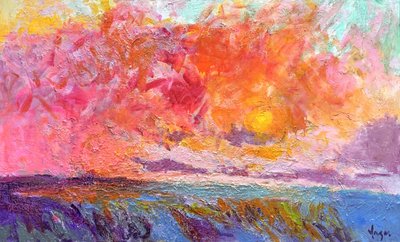 Eläväinen auringonlaskun merimaisema tekijältä Dorothy Fagan