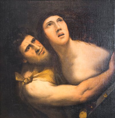 Satyr ja nymfi (öljy kankaalle) tekijältä Dosso (after) Dossi