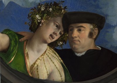 Mies syleilee naista, n. 1524 tekijältä Dosso Dossi