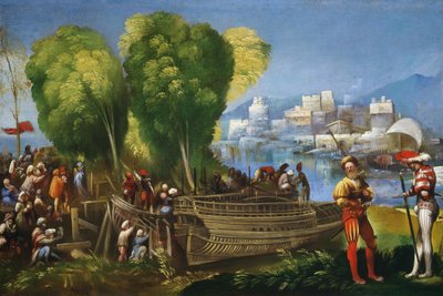 Aeneas ja Achates Libyan rannikolla tekijältä Dosso Dossi