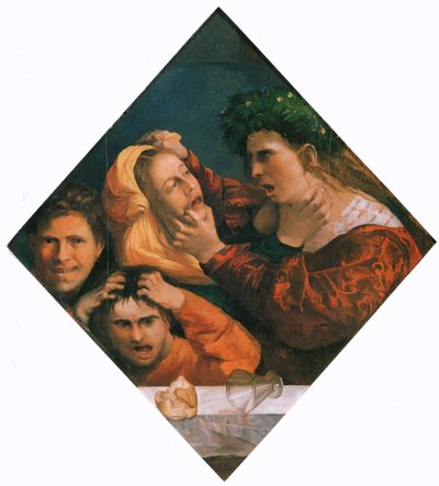 Riita, n. 1515-20 (öljy kankaalle) tekijältä Dosso Dossi