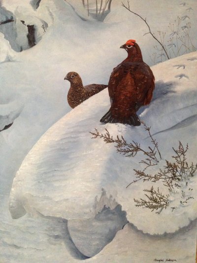 Metsäkana lumessa, 1985 (öljy kankaalle). tekijältä Douglas Anderson