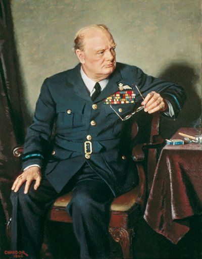Muotokuva Yhdistyneen kuningaskunnan pääministeristä Winston Churchillistä tekijältä Douglas Chandor