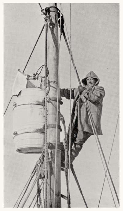 Komentaja Frank Wild (1873-1939) Mastheadissa kestävyysmatkan aikana Etelämantereelle, 1914-1916 tekijältä Dr. Alexander Macklin