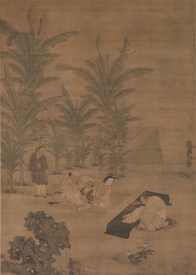 Tutkija Fu Sheng, joka lähettää asiakirjojen kirjan, 1400-luvun puoliväli. tekijältä Du Jin