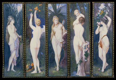 Viisi aistia (guassi norsunluun päällä) tekijältä Dubois Dubois