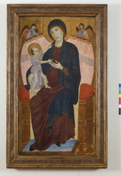 Madonna ja Child Enthroned ja Enkelit, 1280-85 tekijältä Duccio di Buoninsegna