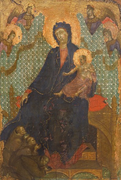 Fransiskaanien Madonna, Duccio di Buoninsegna (n. 1255 - ennen 1319), tempera puulle, 235x16 cm tekijältä Duccio di Buoninsegna