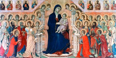Maestà, Madonna enkelien ja pyhien kanssa, 1308-1311 tekijältä Duccio di Buoninsegna