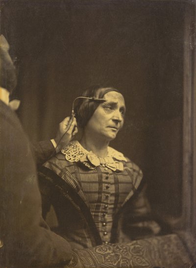 Huomio, tarkkaavainen katse vasemmalle, Kipeä huomio oikealle, 1854-1856, painettu 1862. tekijältä Duchenne de Boulogne