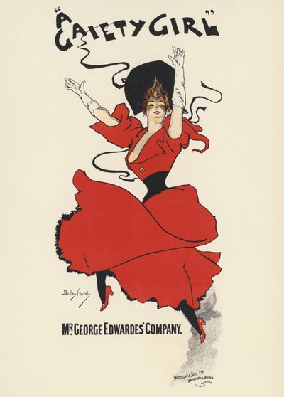 Juliste elokuvalle "A Gaiety Girl" (värilitho) tekijältä Dudley Hardy