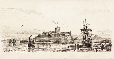 Hollantilainen kuunari jumissa Bamburghissa (muste kortilla) tekijältä Duncan F. McLea