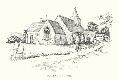 Elsteadin kirkko (litografia) tekijältä Duncan Moul