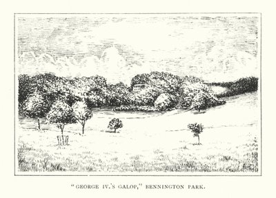 "Yrjö IV:n galoppi," Bennington Park (litografia) tekijältä Duncan Moul