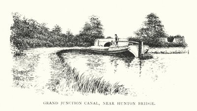 Grand Junction Canal, lähellä Hunton Bridgeä (litografia). tekijältä Duncan Moul