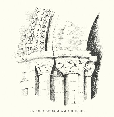 Old Shorehamin kirkossa (litografia) tekijältä Duncan Moul