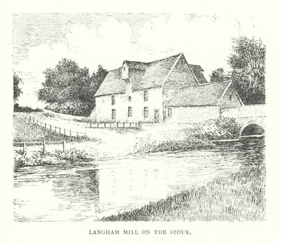 Langham Mill on the Stour (litografia) tekijältä Duncan Moul