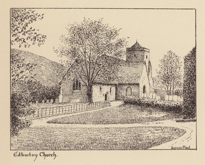 Sussex: Edburton Church (litografia) tekijältä Duncan Moul