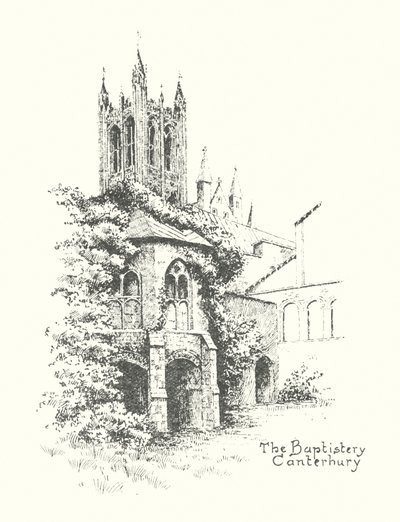Kastajainhuone, Canterbury (litografia) tekijältä Duncan Moul